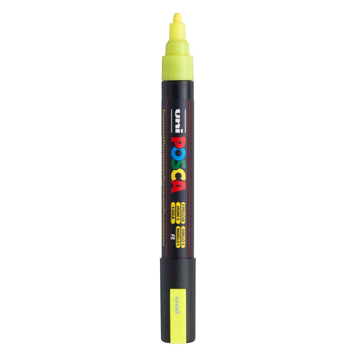 Marqueur peinture Uni posca pc5m jaune fluo - pointe conique 2,5 mm