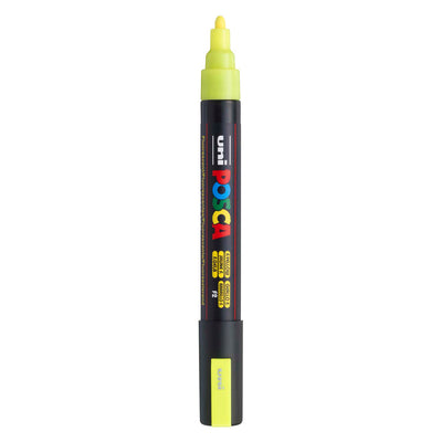 Marqueur peinture Uni posca pc5m jaune fluo - pointe conique 2,5 mm