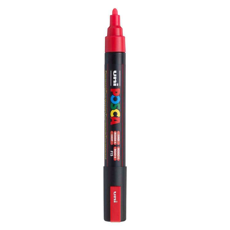 Marqueur peinture Uni posca pc5m rouge fluo - pointe conique 2,5 mm