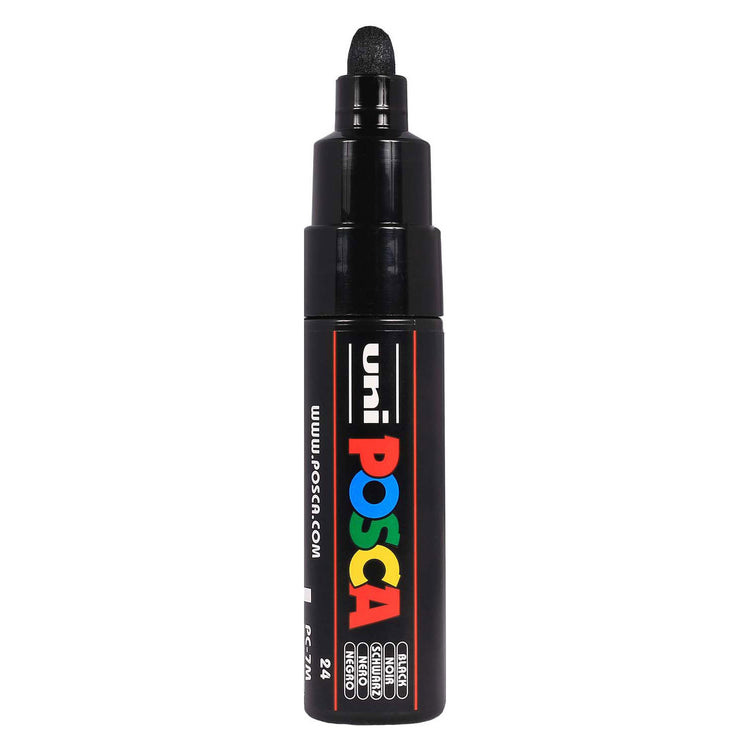 Marqueur peinture Uni posca 7m noir - pointe conique 4,5mm