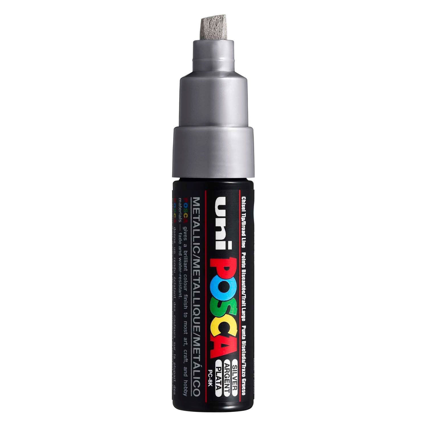 Marker Posca Uni-Posca, AFM PC-8K, épaisseur de ligne 8 mm, large, argent, 1 pièce