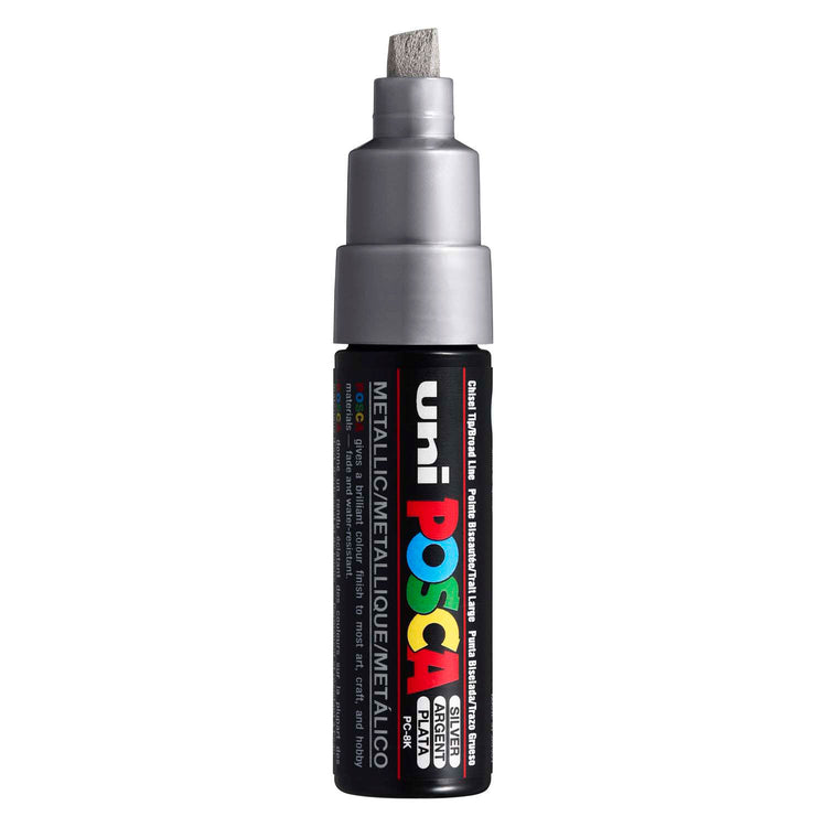 Marker Posca Uni-Posca, AFM PC-8K, épaisseur de ligne 8 mm, large, argent, 1 pièce