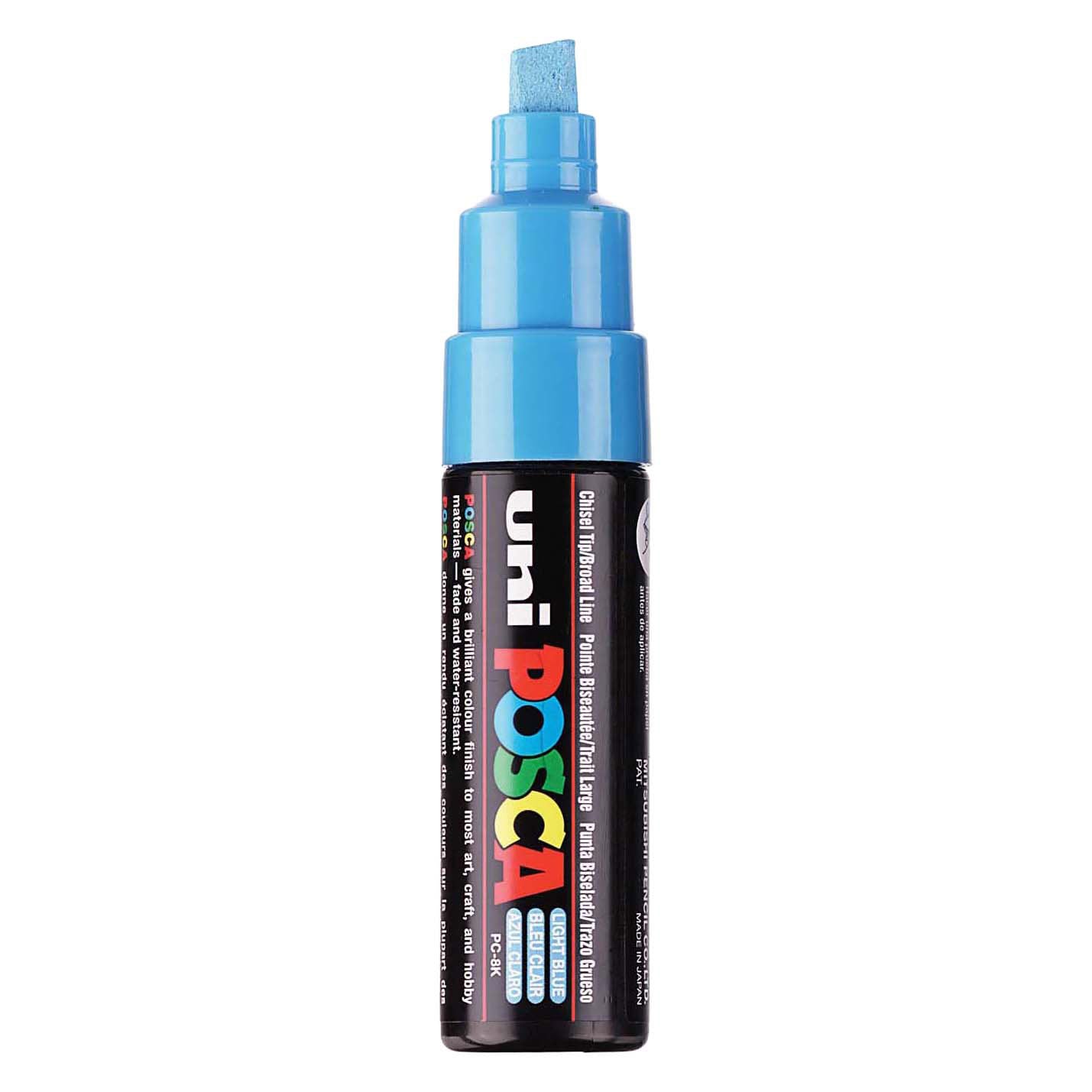 Marqueur Posca Uni-Posca, AFM PC-8K, épaisseur de ligne 8 mm, large, bleu clair, 1 pièce