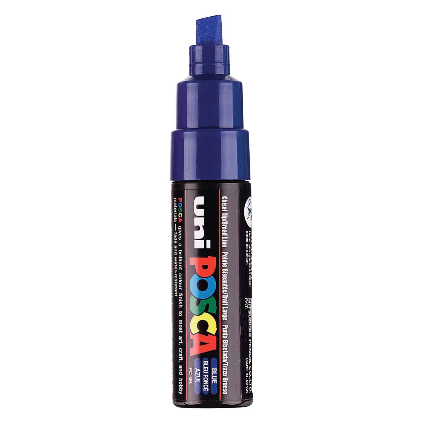 Marker Posca Uni-Posca, AFM PC-8K, épaisseur de ligne 8 mm, large, bleu, 1 pièce