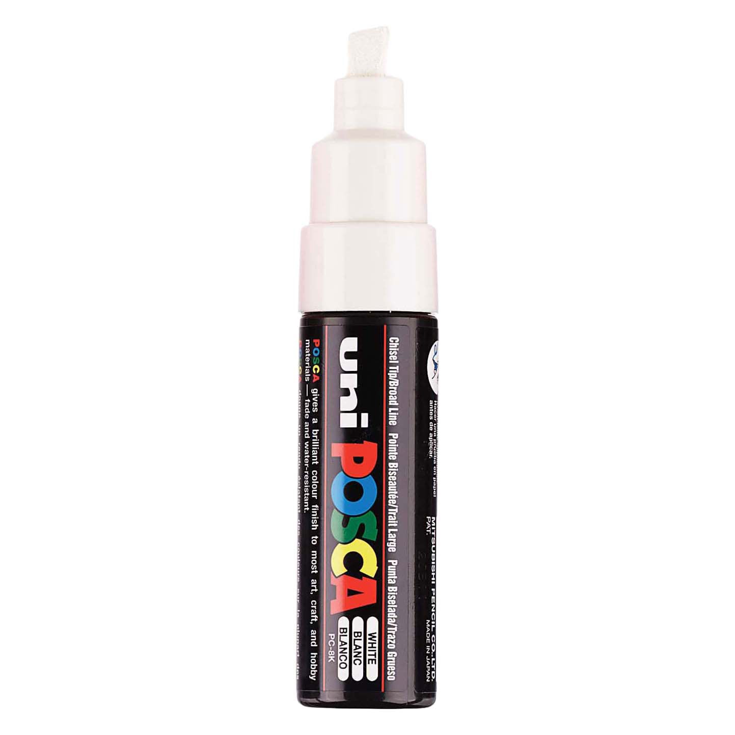 Marker Posca Uni-Posca, AFM PC-8K, épaisseur de ligne 8 mm, large, blanc, 1 pièce