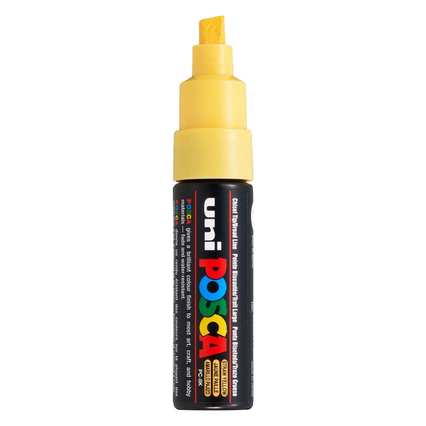 Marqueur Posca Uni-Posca, AFM PC-8K, épaisseur de ligne 8 mm, large, jaune de paille, 1 pièce
