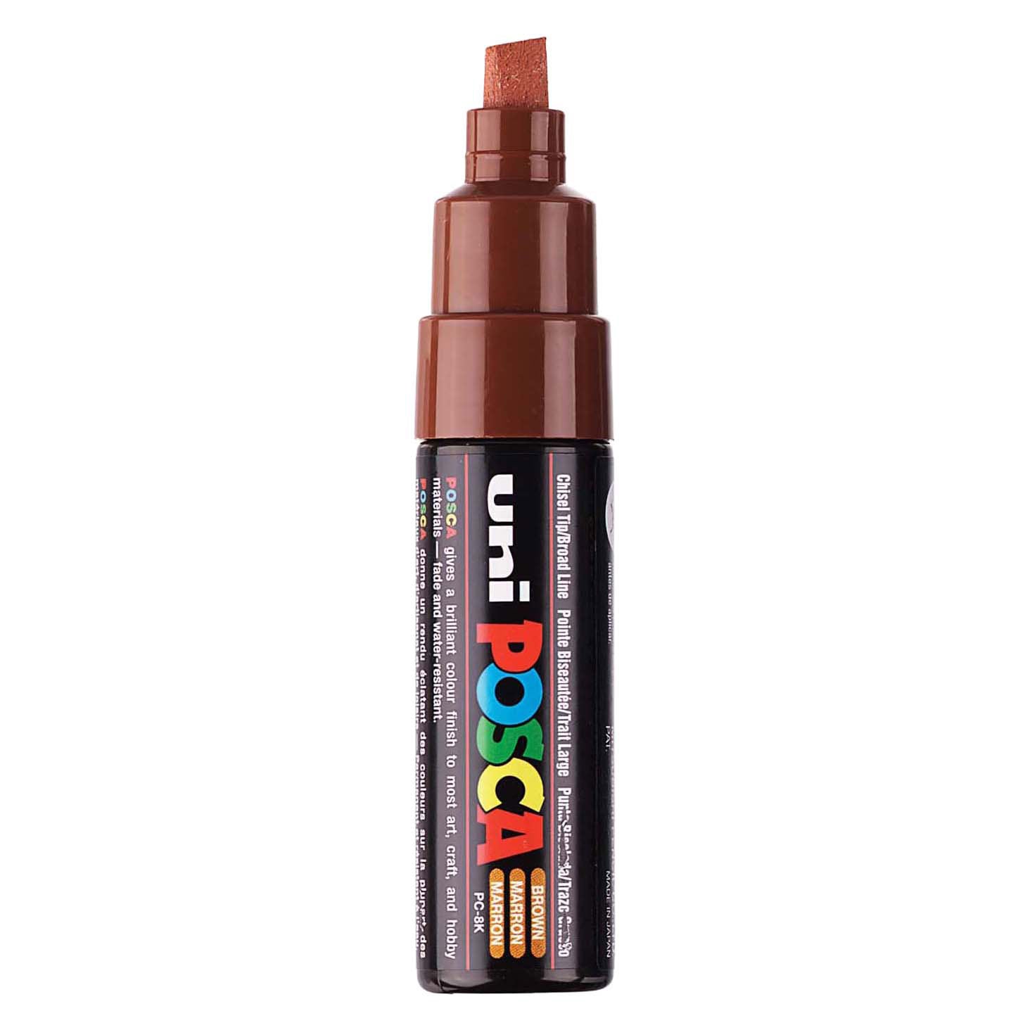 Marqueur Posca Uni-Posca, AFM PC-8K, épaisseur de ligne 8 mm, large, marron, 1 pièce