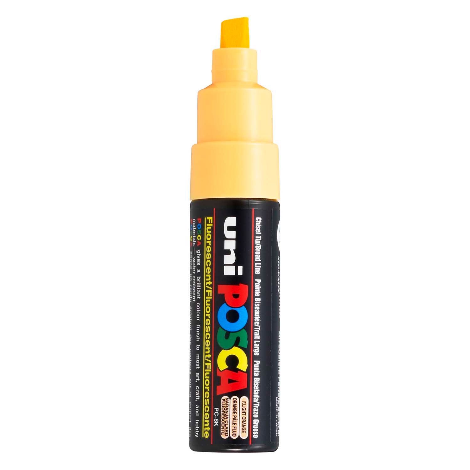 Marker Posca Uni-Posca, AFM PC-8K, épaisseur de ligne 8 mm, large, fluoreur léger orange, 1 pièce