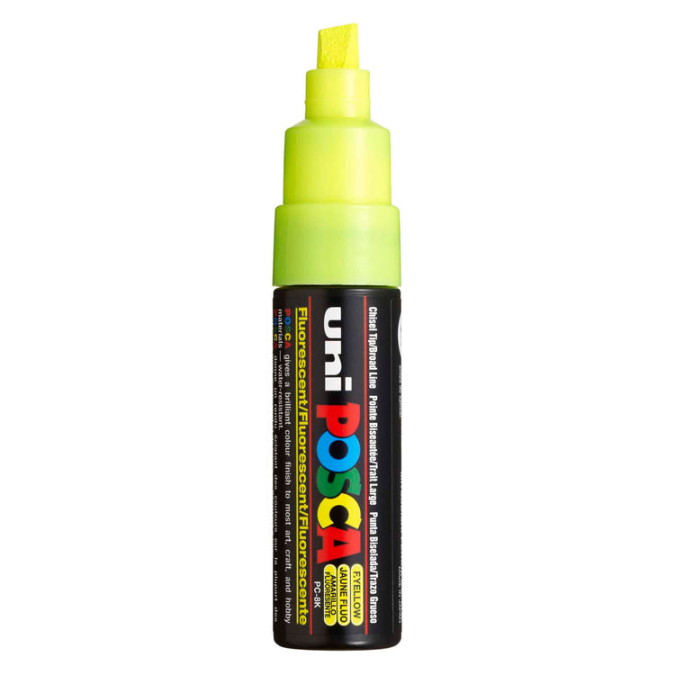 Marqueur Posca Uni-Posca, AFM PC-8K, épaisseur de ligne 8 mm, large, jaune fluorescent, 1 pièce