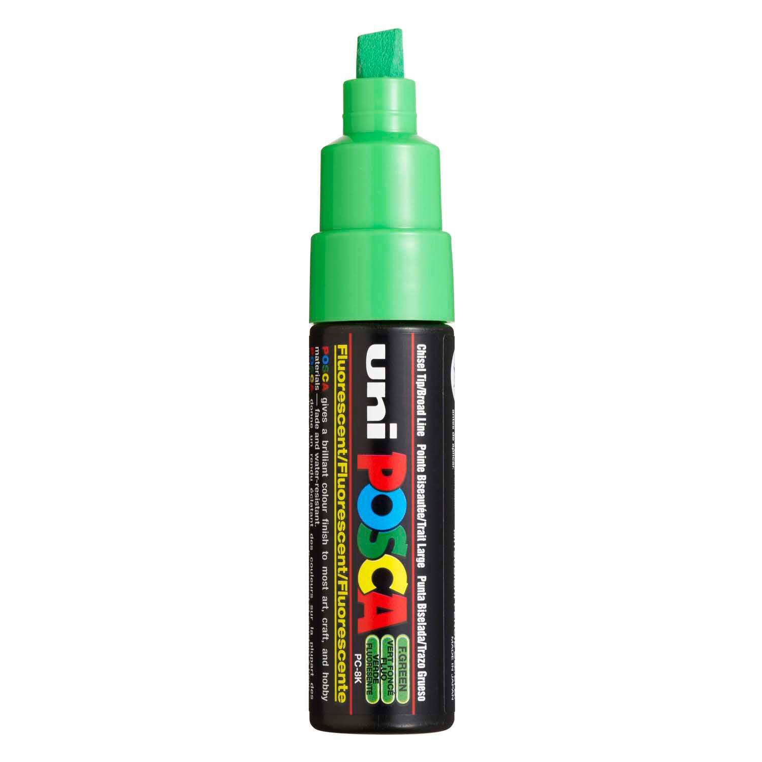 Marqueur Posca Uni-Posca, AFM PC-8K, épaisseur de ligne 8 mm, large, vert fluorescent, 1 pièce