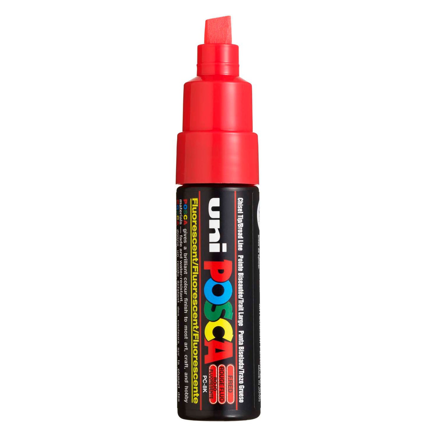 Marqueur Posca Uni-Posca, AFM PC-8K, épaisseur de ligne 8 mm, large, fluo rouge, 1 pièce