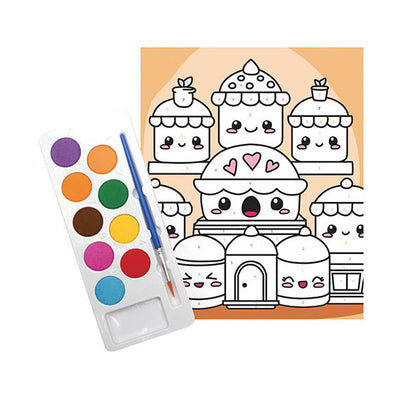 Graine creative graine painting by number set kawaii cakes - incl. peinture acrylique et pinceau