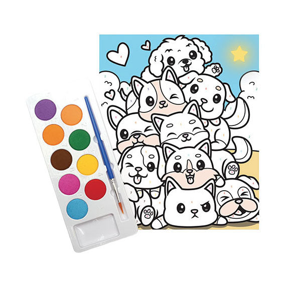 Graine peinture créative graine par numéro set chiens - incl. peinture acrylique et pinceau