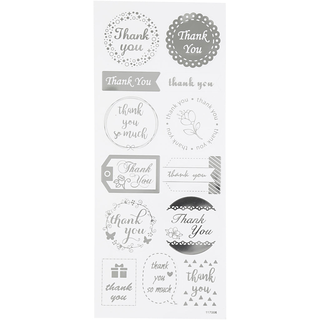 Creativ Company autocollants argent merci, 1 vel