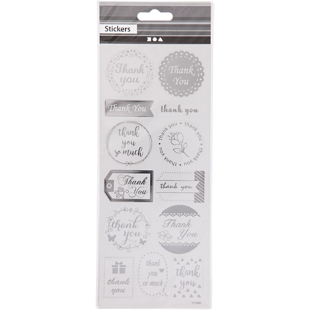 Creativ Company autocollants argent merci, 1 vel
