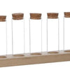 Support en bois Idées 4 saisons avec 5 tubes à essai avec bouchon en liège Ø3x10cm