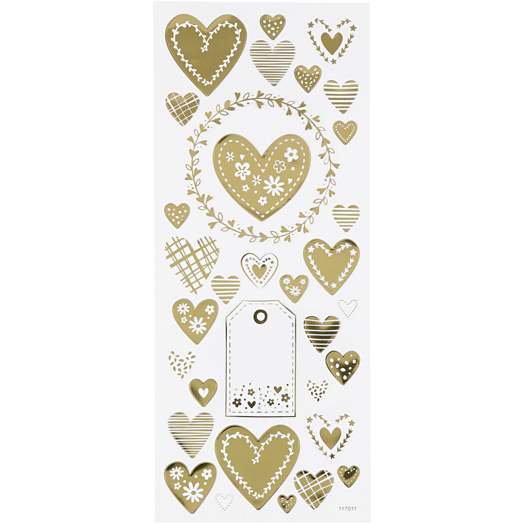 Creativ Company Stickers Gold Hearts, 1 Vel