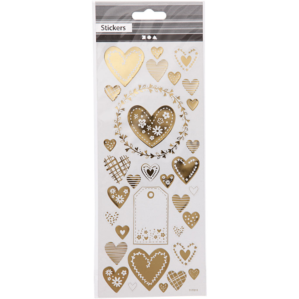 Creativ Company Stickers Gold Hearts, 1 Vel