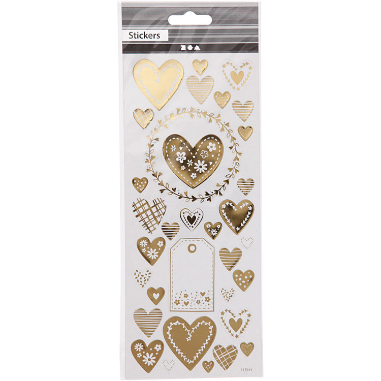 Creativ Company Stickers Gold Hearts, 1 Vel