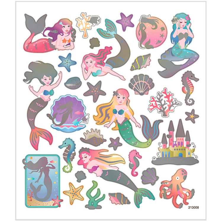Autocollants Creativ company, sirènes, feuille 15x16,5 cm, env. 32 pièces, 1 feuille