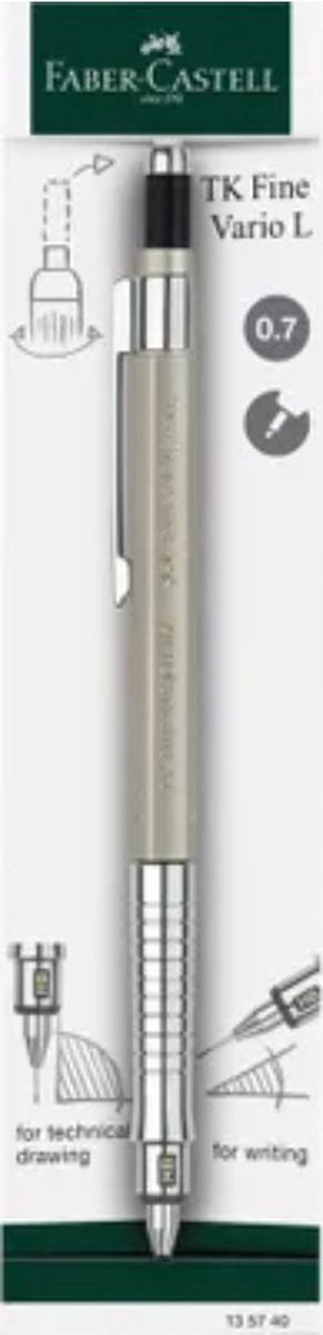 Porte-mine Faber-castell - tk-fine vario l - largeur de trait 0,7 mm - dureté hb - champagne or - fc-135740