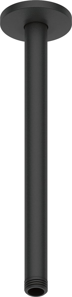 Bras de douche Duravit 30 cm montage plafond rond métal noir mat - bras de douche pluie universel 1 2 raccordement