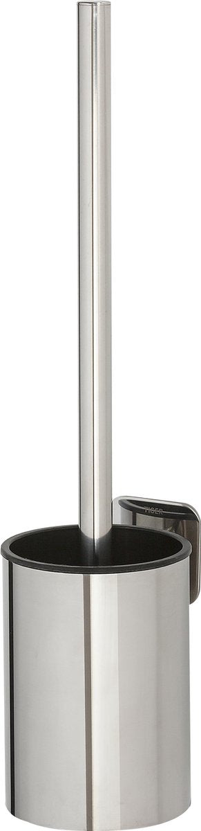 Collier Tigre - brosse WC avec support suspendu - sans perçage - ruban adhésif 3m - acier inoxydable poli