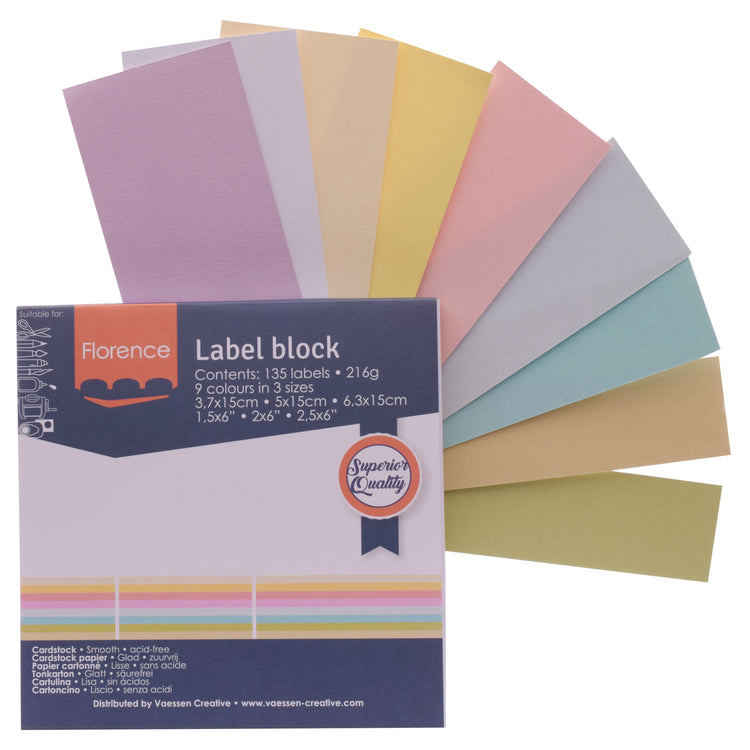 Florence • bloc d'étiquettes 216g pastels 135x