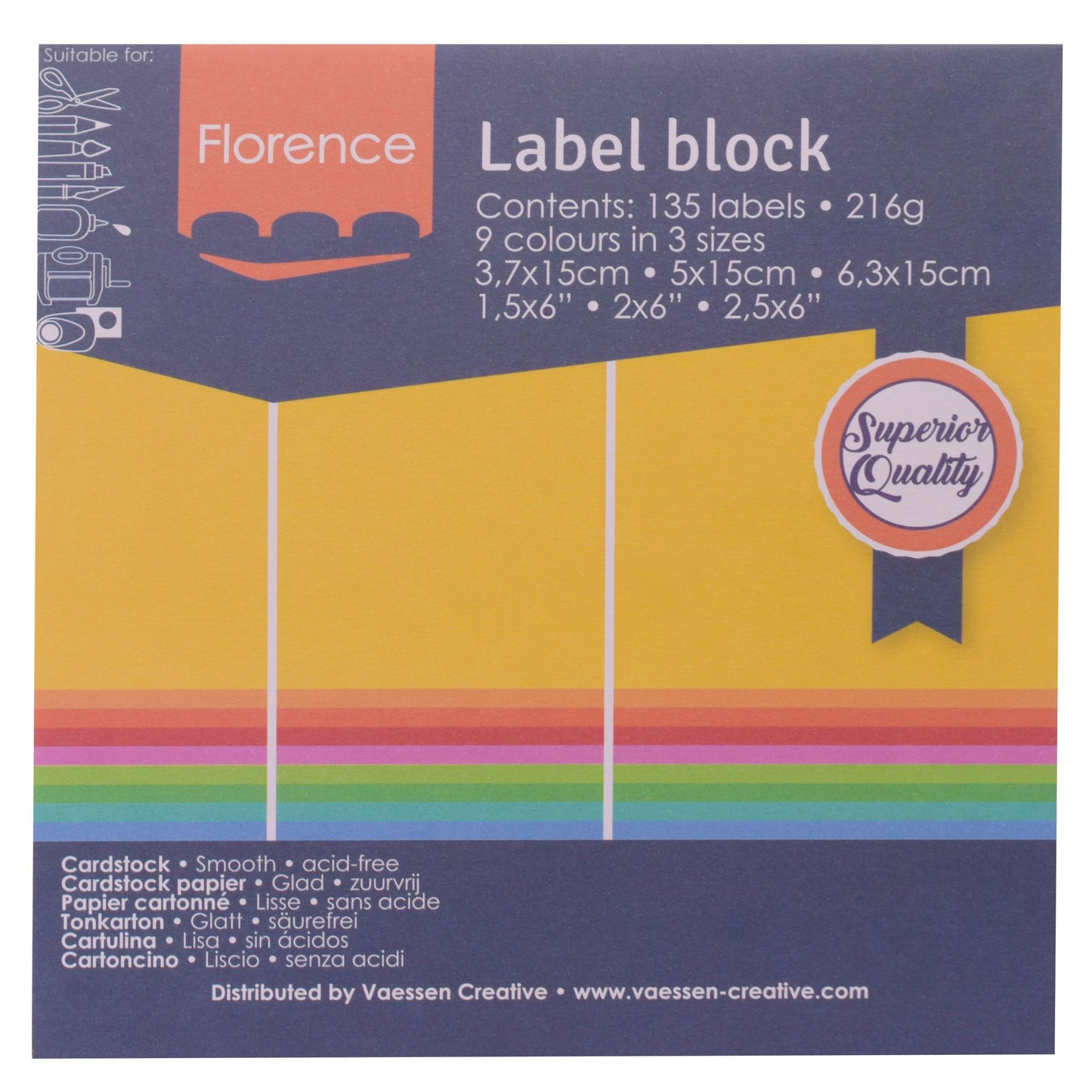 Florence • bloc d'étiquettes 216g brillants 135x