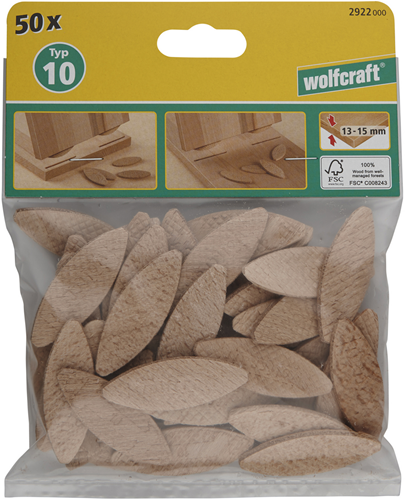 Plaques de connexion Wolfcraft | taille 10 | 1 jeu - 2922000