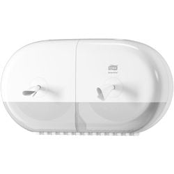 Distributeur de papier toilette Tork T9 Smartone Mini Twin Elevation Closure Blanc