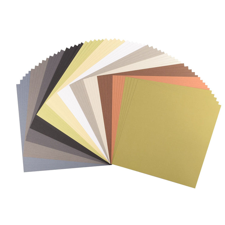 Florence • papier cartonné 216g lisse 30,5x30,5cm tons terre 60x