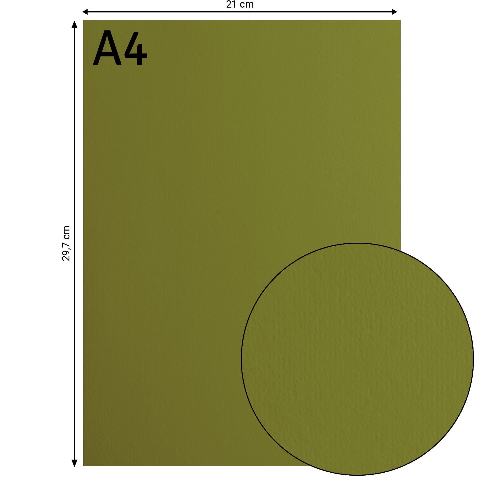 Florence • papier cartonné 216g lisse a4 olive 10x