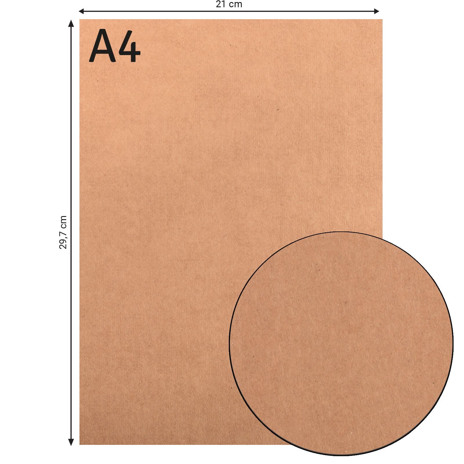 Florence • papier cartonné 216g lisse a4 kraft clair 10x