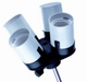 Holder de lampe des yeux Falcon LH-4HU 4 X E27 + porte-parapluie