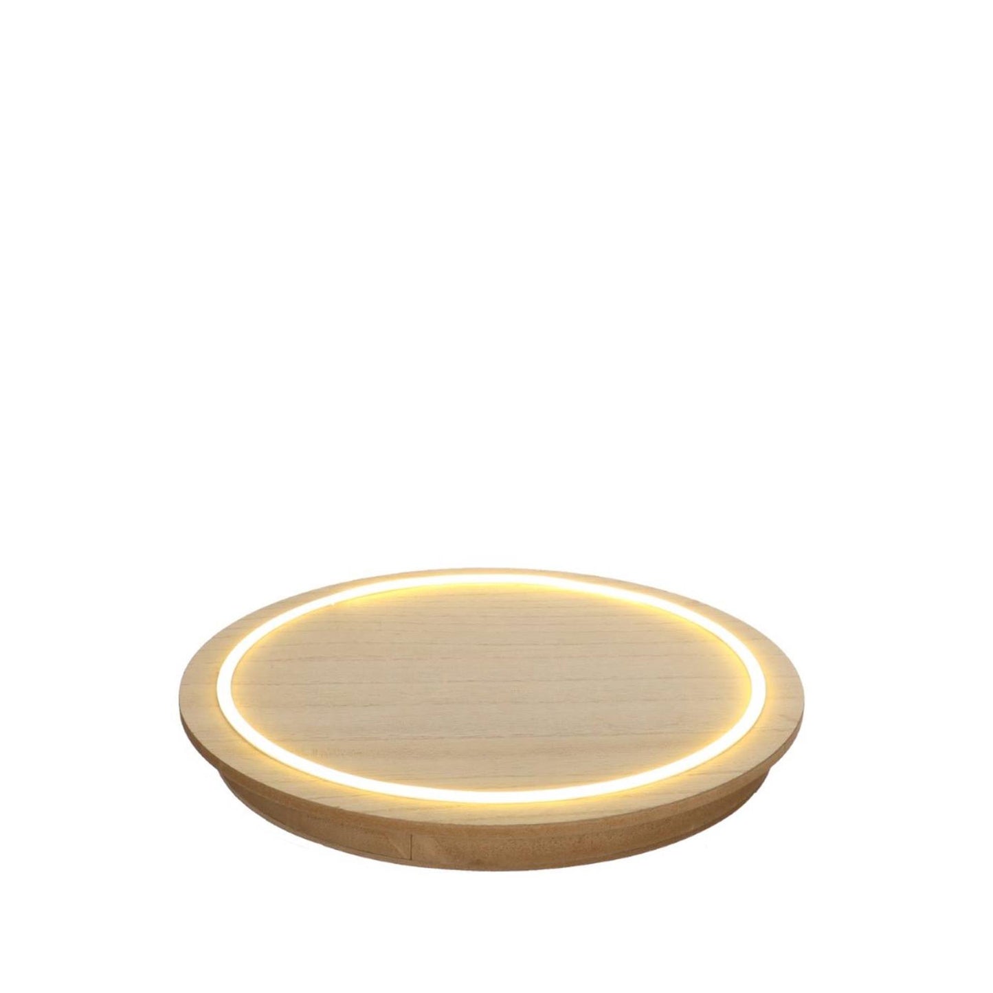 Idées assiette en bois 4 saisons avec néon Ø28x2,6 cm commande tactile