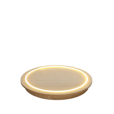 Idées assiette en bois 4 saisons avec néon Ø28x2,6 cm commande tactile