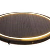 Idées 4 saisons assiette en bois avec néon Ø28x2,6 cm commande tactile noir