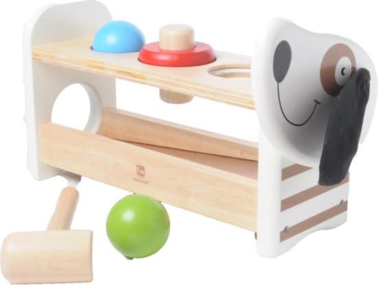 BONGERS TOYS I APOS; M Hamperbank Doggy en bois avec du marteau