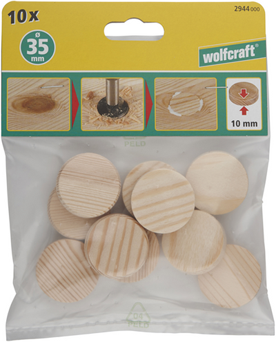 Plaques coniques Wolfcraft | ø35mm | 10 pièces - 2944000