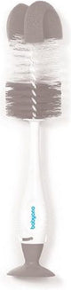 Babyono - brosse à biberon et tétine - gris - avec ventouse - sans BPA