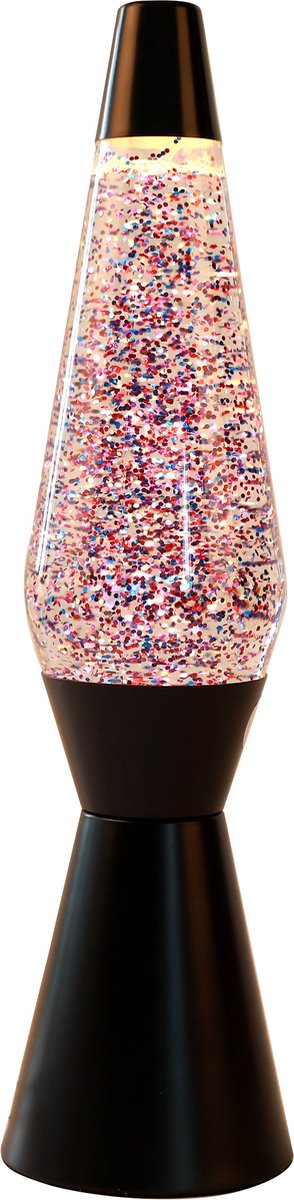 Lavalamp Black Pink paillettes, 40 cm