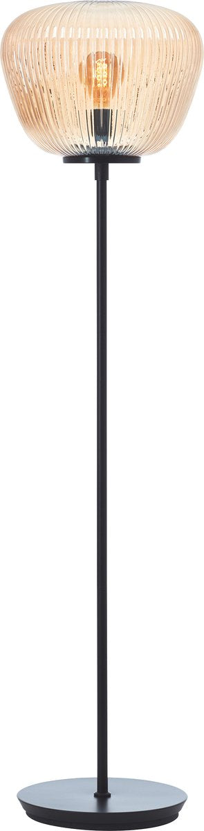 Brilliant Kaizen - lampadaire - verre - 1xe27 max 40w - ambre noir
