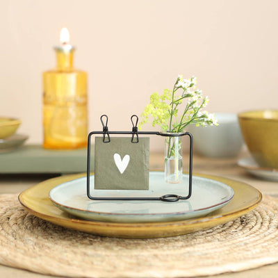 Idées 4 saisons standard avec pince et vase ''merci'' avec tube 12x2.5x8cm