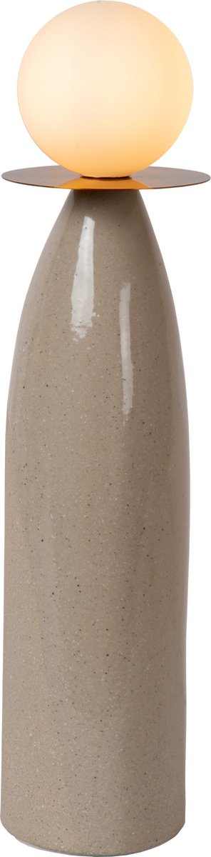 Lucide figaro - lampe de table - ø 12 cm, h 48 cm - 1xg9 - gris - japandi