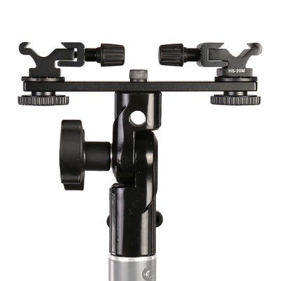 Support inclinable Falcon Eyes Twin Mount + 2 x Hot Shoe CLD-14A