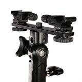 Support inclinable Falcon Eyes Twin Mount + 2 x Hot Shoe CLD-14A - afbeelding 2