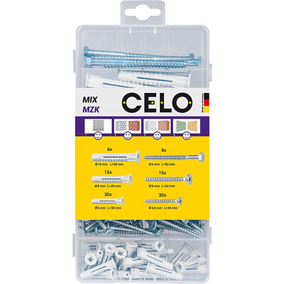 Celo 1069768 - boîte d'assortiment mzk 6.8, 10 incl. vis 102 pièces | 1 pièce
