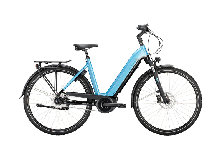 Vélo de trekking électrique Victoria etrekking 11.3 mod. 22 victoires en vélo électrique. e-pull. 11.3 28 46 vague 7sp bleu aqua