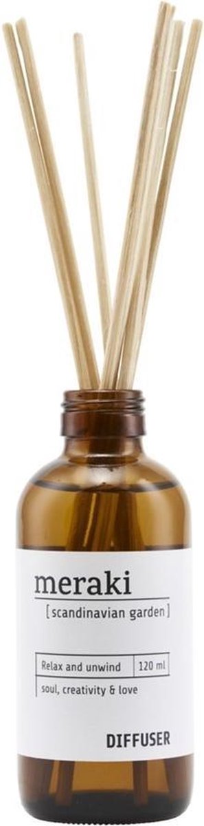 Diffuseur Meraki jardin scandinave avec 7 bâtonnets parfumés